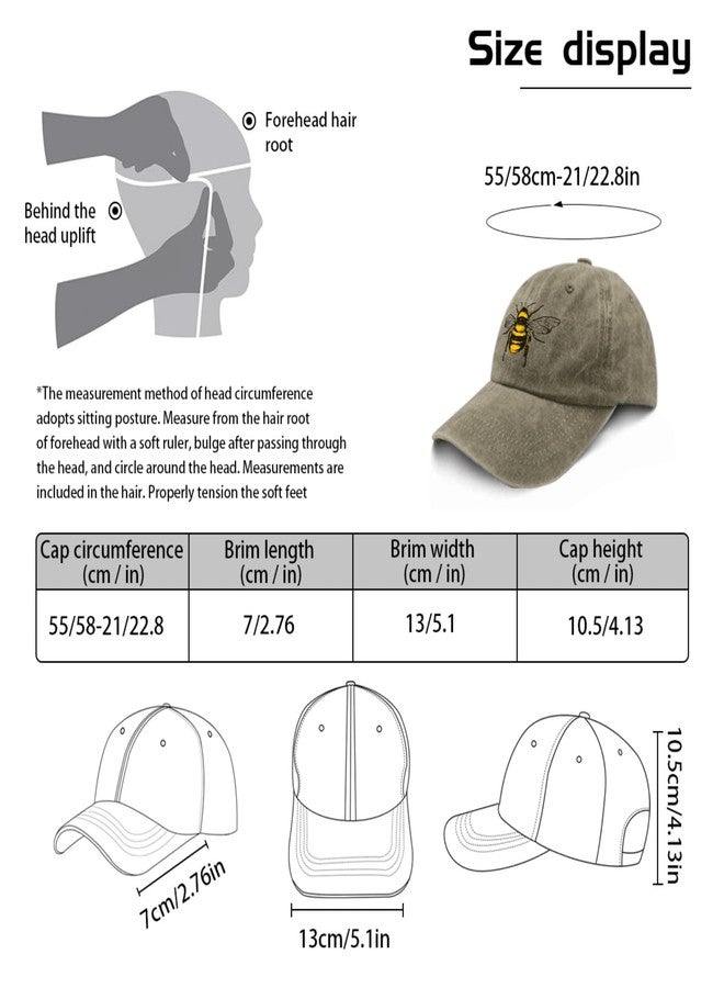 Paunook Bee Queen Hat Honey Blue Hat Pigment Khaki Womens Baseball Caps Gifts for Her Beach Hat - Image 3